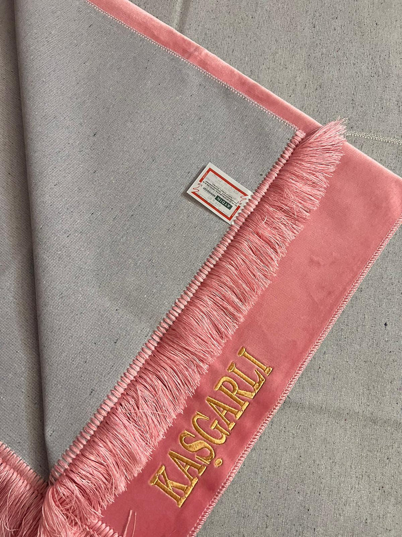 İsimli Kadife Seccade (Pembe)