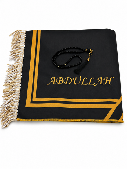 Kalpli Çift Seccadesi (Siyah & Beyaz)