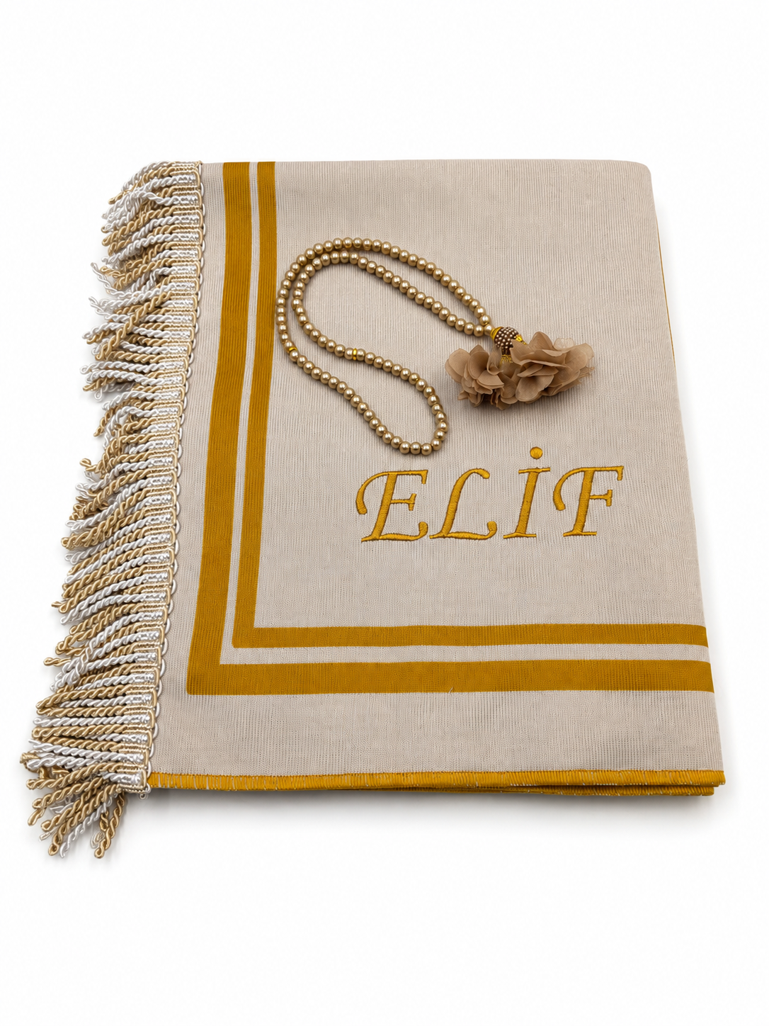 Kalpli Çift Seccadesi (Siyah & Beyaz)