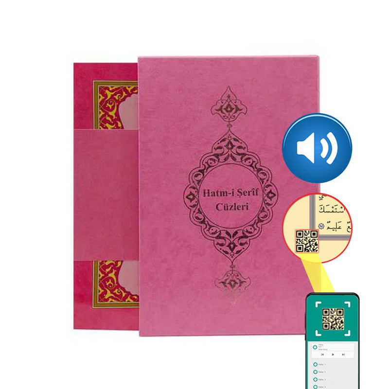 (Rahle Boy) 30 Cüz Kur’an-ı Kerim (Pembe, Karton Kapak, Kutulu)