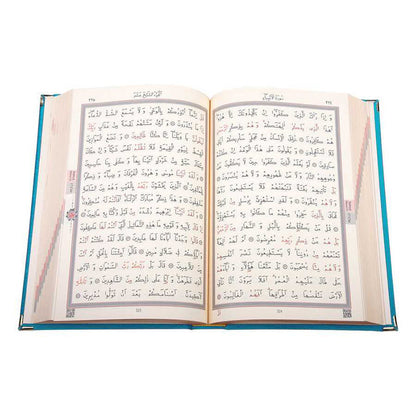 Kadife Ciltli Kur’an-ı Kerim (Turkuaz, Elif Vavlı)
