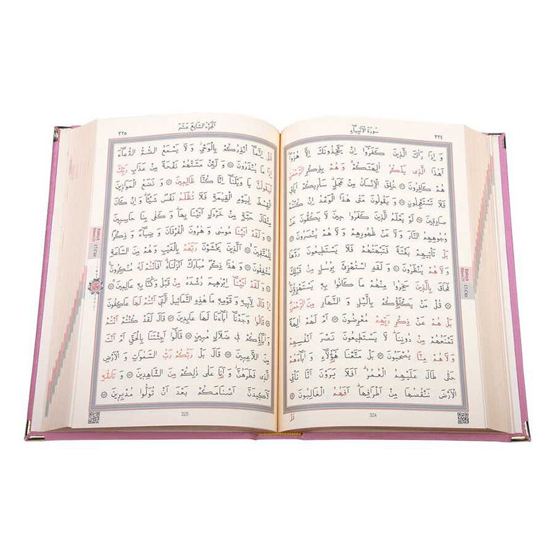 Kadife Ciltli Kur’an-ı Kerim (Pudra Pembe, Elif Vavlı)