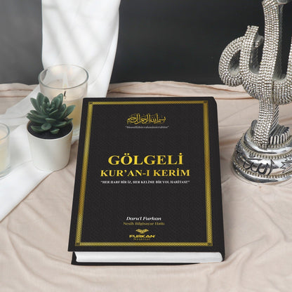 Gölgeli Kur'an-ı Kerim Yazı Mushafı (Orta Boy, Siyah)